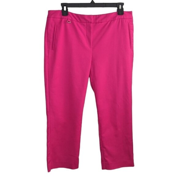 Adrianna Papell Hot Pink Womens Crop Pants Trousers Size 8 - Picture 1 of 10